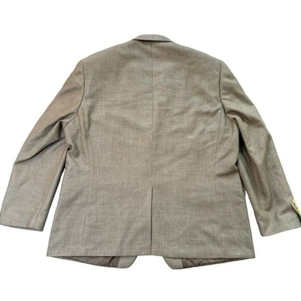 Lauren by Ralph Lauren Tan Blazer Jacket‎ Poly/Linen Blend Size 48R